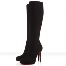 Christian Louboutin Nové Jednoduché Kozačky Botta 120mm Černé Christian Louboutin Nové Jednoduché Kozačky Botta 120mm Černé