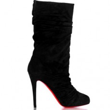 Christian Louboutin Velours Scrunch 100mm Boots Black Christian Louboutin Velours Scrunch 100mm Boots Black