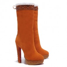 Christian Louboutin Step N Roll 140mm boty hnědé Christian Louboutin Step N Roll 140mm boty hnědé