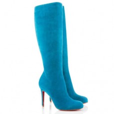 Kozačky Christian Louboutin Simple Botta 100mm modré Kozačky Christian Louboutin Simple Botta 100mm modré