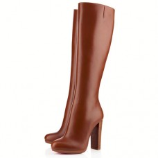 Kozačky Christian Louboutin MiraBelle 120mm hnědé Kozačky Christian Louboutin MiraBelle 120mm hnědé