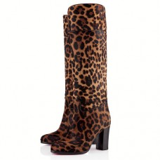 Christian Louboutin Dartata 80mm kozačky s leopardím vzorem