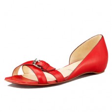 Christian Louboutin Atalanta Ploché Sandály Červené Christian Louboutin Atalanta Ploché Sandály Červené