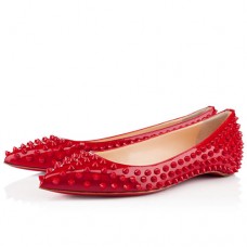 Christian Louboutin Pigalle Spiked Baleríny Červené Christian Louboutin Pigalle Spiked Baleríny Červené