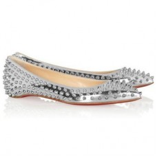 Christian Louboutin Pigalle Spiked Baleríny Stříbrné Christian Louboutin Pigalle Spiked Baleríny Stříbrné