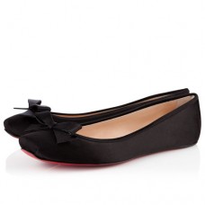 Christian Louboutin Boudoir saténové baleríny černé Christian Louboutin Boudoir saténové baleríny černé
