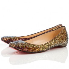 Christian Louboutin Gozul Strass Baleríny Tmavě Parme Christian Louboutin Gozul Strass Baleríny Tmavě Parme