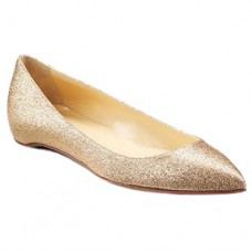Christian Louboutin Pigalle Třpytivé Baleríny Zlaté Christian Louboutin Pigalle Třpytivé Baleríny Zlaté