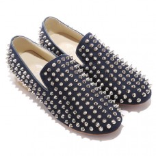 Christian Louboutin Rolling Spikes Mokasíny Modré Christian Louboutin Rolling Spikes Mokasíny Modré