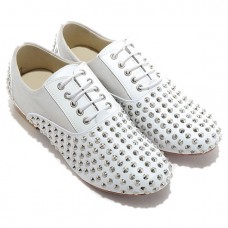 Christian Louboutin Fred Spikes Mokasíny Bílé