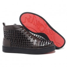 Christian Louboutin Louis Spikes Tenisky Čokoládové Christian Louboutin Louis Spikes Tenisky Čokoládové