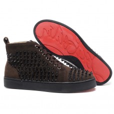 Christian Louboutin Louis Spikes Tenisky Čokoládové Christian Louboutin Louis Spikes Tenisky Čokoládové