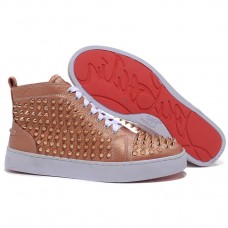 Christian Louboutin Louis Zlaté hroty tenisky taupe Christian Louboutin Louis Zlaté hroty tenisky taupe