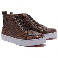 Christian Louboutin Louis Python tenisky hnědé Christian Louboutin Louis Python tenisky hnědé