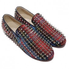 Christian Louboutin Rollerboy Spikes Mokasíny Červené