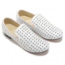 Christian Louboutin Rollerboy Spikes Mokasíny Bílé Christian Louboutin Rollerboy Spikes Mokasíny Bílé