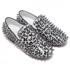 Christian Louboutin Rollerboy Spikes Mokasíny Bílé