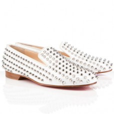 Christian Louboutin Rollerboy Spikes Mokasíny Bílé Christian Louboutin Rollerboy Spikes Mokasíny Bílé