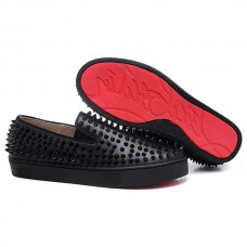 Christian Louboutin Roller Boat Spikes Mokasíny Černé Christian Louboutin Roller Boat Spikes Mokasíny Černé