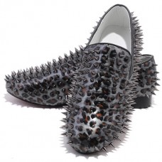 Christian Louboutin Rollerboy Spikes Mokasíny Šedé