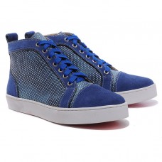 Christian Louboutin Louis Rhinestones Tenisky Modré