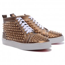 Christian Louboutin Louis Zlaté tenisky s hroty bronzové Christian Louboutin Louis Zlaté tenisky s hroty bronzové