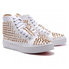 Christian Louboutin Louis Zlaté hroty tenisky bílé Christian Louboutin Louis Zlaté hroty tenisky bílé