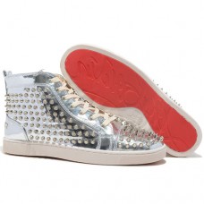 Christian Louboutin Louis Spikes Tenisky Stříbrné Christian Louboutin Louis Spikes Tenisky Stříbrné
