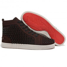 Christian Louboutin Louis Spikes Tenisky Hnědé Christian Louboutin Louis Spikes Tenisky Hnědé