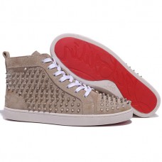 Christian Louboutin Louis Spikes Tenisky Taupe Christian Louboutin Louis Spikes Tenisky Taupe