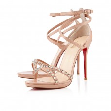 Sandály Christian Louboutin Monocronana 120mm - tělové barvy