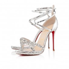 Sandály Christian Louboutin Monocronana 120mm stříbrné Sandály Christian Louboutin Monocronana 120mm stříbrné