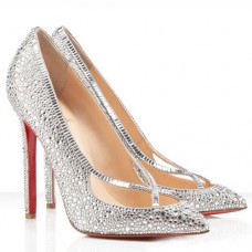 Christian Louboutin Super Vic 120mm Lodičky Stříbrné Christian Louboutin Super Vic 120mm Lodičky Stříbrné