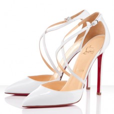 Christian Louboutin Crosspiga 120mm Lodičky Bílé