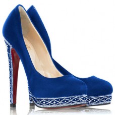 Christian Louboutin Eugenie 120mm Lodičky Modré