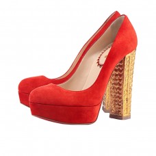 Christian Louboutin Bois Dore 140mm lodičky červené/zlaté Christian Louboutin Bois Dore 140mm lodičky červené/zlaté