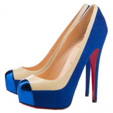 Christian Louboutin Mago dvoubarevné 140mm lodičky modré