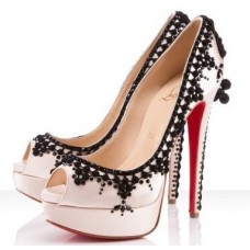 Christian Louboutin Torero 140mm Peep Toe Lodičky Tělová kůže