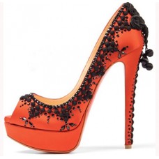Christian Louboutin Torero 140mm Peep Toe Lodičky Oranžové Christian Louboutin Torero 140mm Peep Toe Lodičky Oranžové