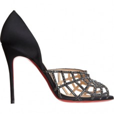 Christian Louboutin Aranea 100mm Peep Toe Lodičky Černé