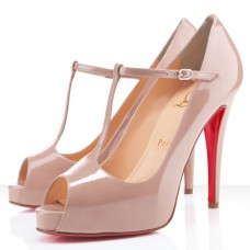 Christian Louboutin Burlina 120mm Peep Toe Lodičky - Tělová kůže