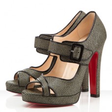 Christian Louboutin Dordogne 120mm Peep Toe Lodičky Černé Christian Louboutin Dordogne 120mm Peep Toe Lodičky Černé