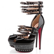 Christian Louboutin Isolde 160mm Peep Toe Lodičky Černé Christian Louboutin Isolde 160mm Peep Toe Lodičky Černé