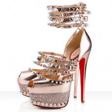Christian Louboutin Isolde 160mm Peep Toe Lodičky Zlaté Christian Louboutin Isolde 160mm Peep Toe Lodičky Zlaté