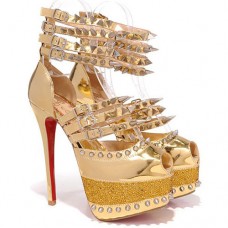 Christian Louboutin Isolde 160mm Peep Toe Lodičky Bronzové