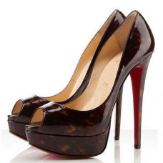 Christian Louboutin - Lodičky s otevřenou špičkou a potiskem želvoviny 140 mm, červené Christian Louboutin - Lodičky s otevřenou špičkou a potiskem želvoviny 140 mm, červené