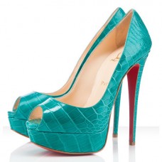 Christian Louboutin Dámské 140mm Peep Toe Lodičky Nefritové Christian Louboutin Dámské 140mm Peep Toe Lodičky Nefritové