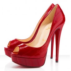Christian Louboutin Dámské 140mm Peep Toe Lodičky Červené