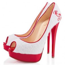 Christian Louboutin Dámské 140mm Peep Toe Lodičky Bílé