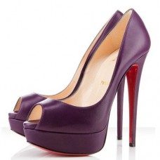 Christian Louboutin Dámské 140mm Peep Toe Lodičky Fialové Christian Louboutin Dámské 140mm Peep Toe Lodičky Fialové